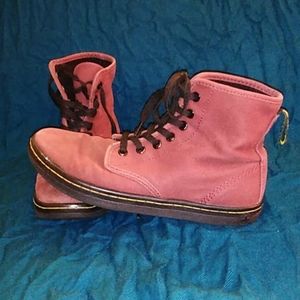 Maroon Doc Martens Airwaire canvas boots